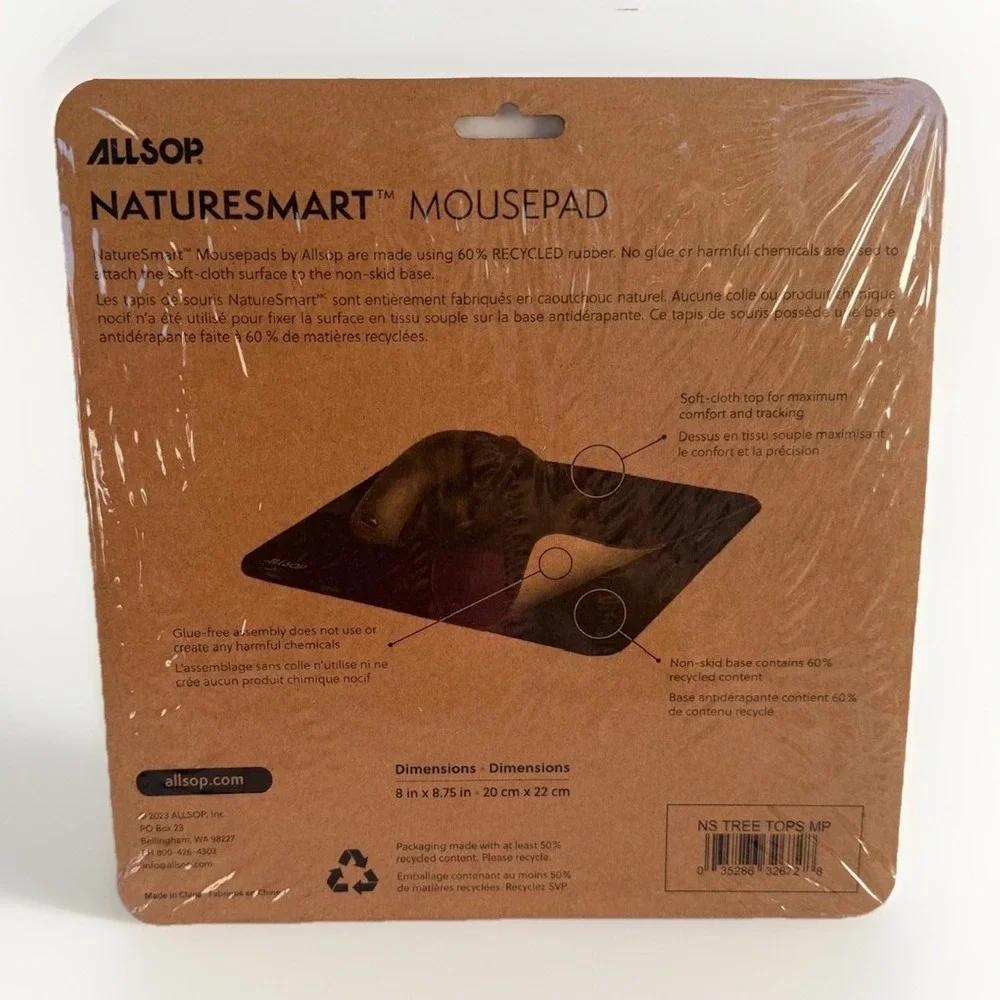 Allsop 32672 NatureSmart Mouse Pad Tree Tops Soft Non-Skid Glue-free Multicolor